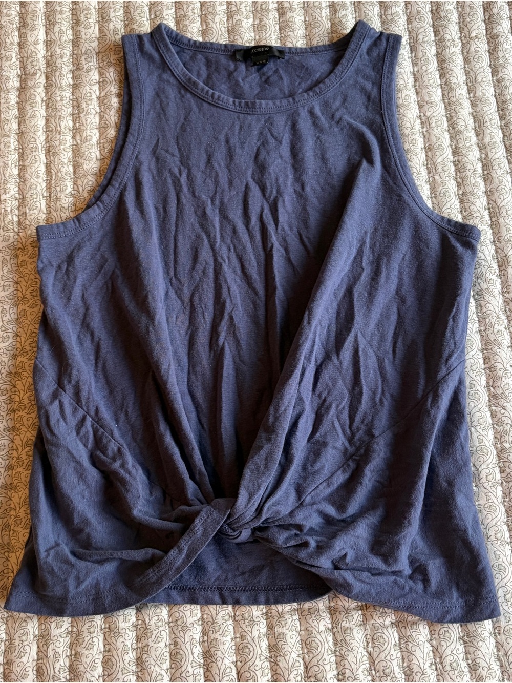J. Crew Navy Twist-Knot Cotton Tank Top